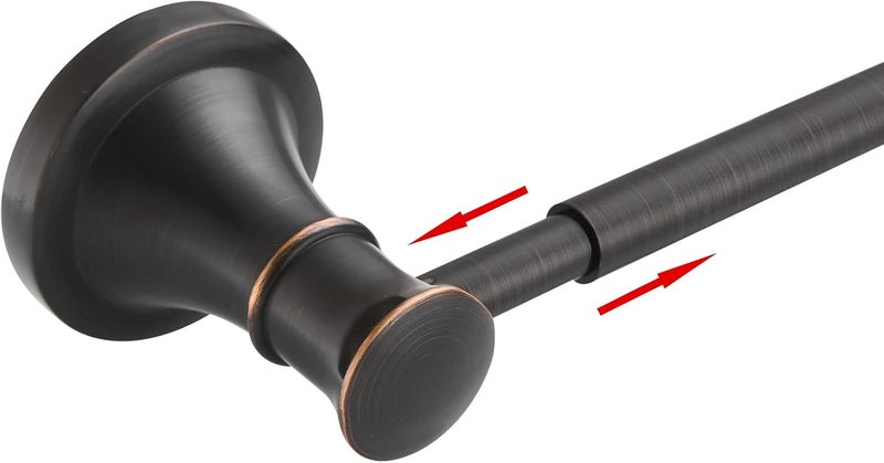 BESy Adjustable Bronze 16 to 26 Inch Bath Towel Bar Rack for Bathroom Towel Holder, Wall Mounted Towel Bar Rod Hanger Bathroom Hardware Accessories Hotel Style, Stainless Steel, Oil Rubbed Bronze - Image 1